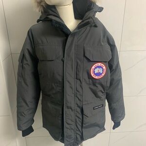 Canada Goose Black Puffer Jacket with Fur